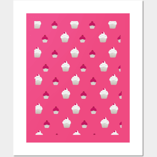 Cute Cupcake Pattern Posters and Art